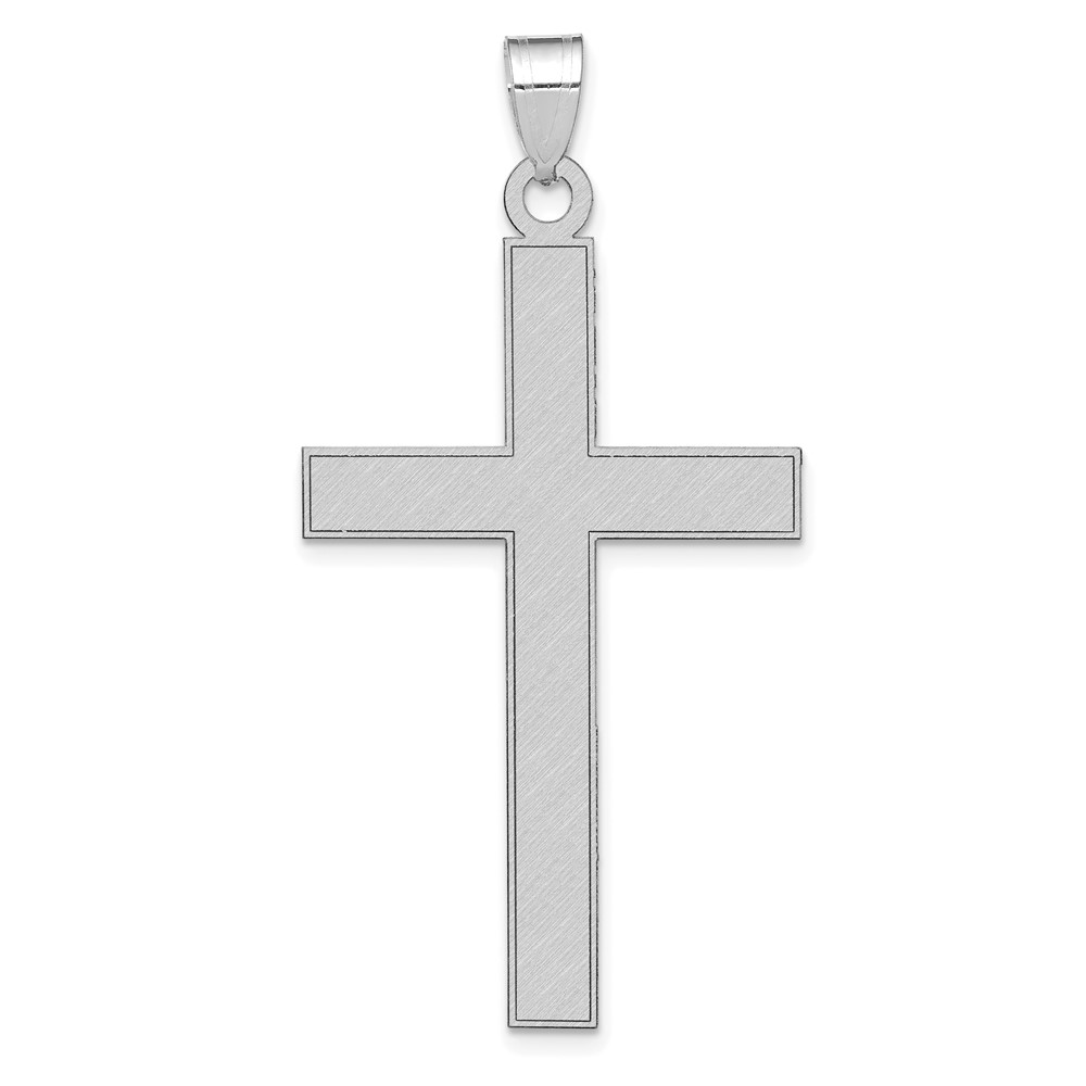 XWR12.jpg 14k White Gold Florentine Satin Cross Pendant - Image 1