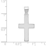 14k White Gold Polished Cross Pendant - Image 3