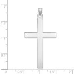 14k White Gold Large Polished Cross Pendant - Image 3