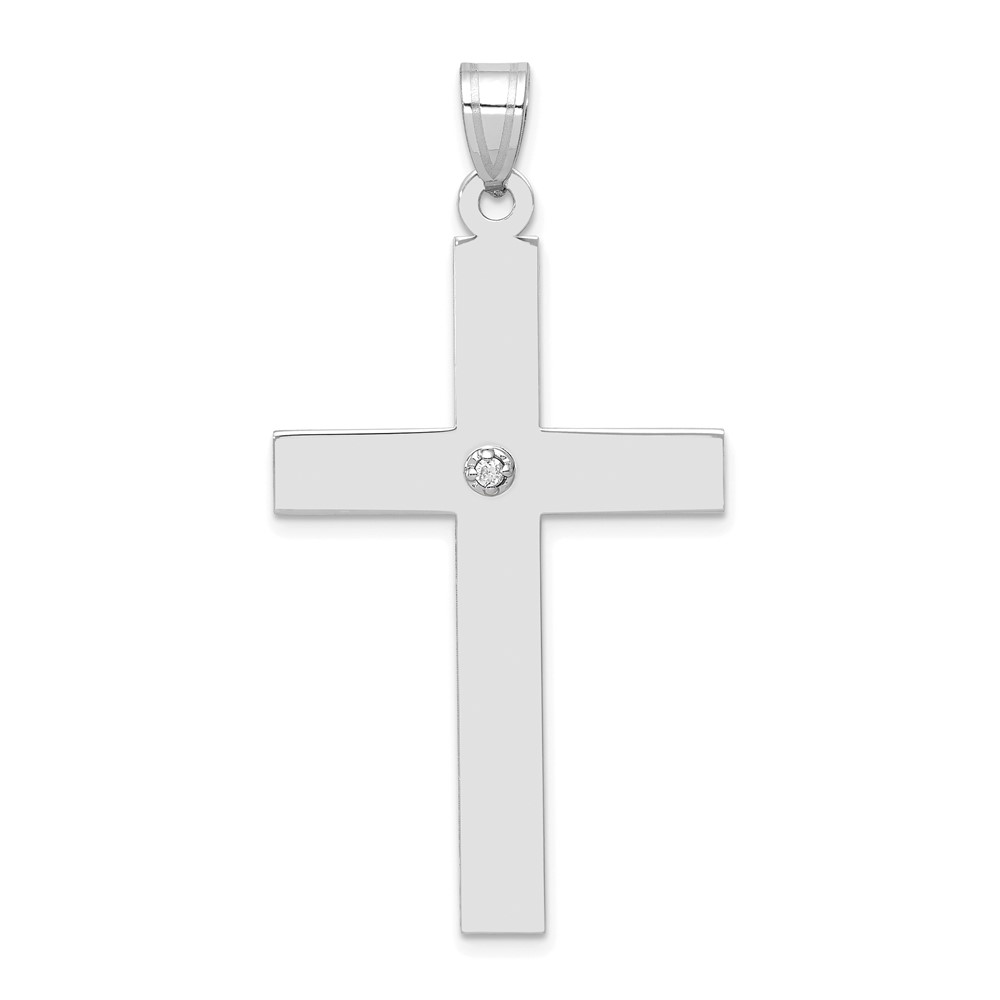 XWR42.jpg 14k White Gold .03 carat Diamond Cross Pendant - Image 1