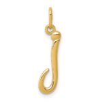 14k Yellow Gold Letter J Initial Charm