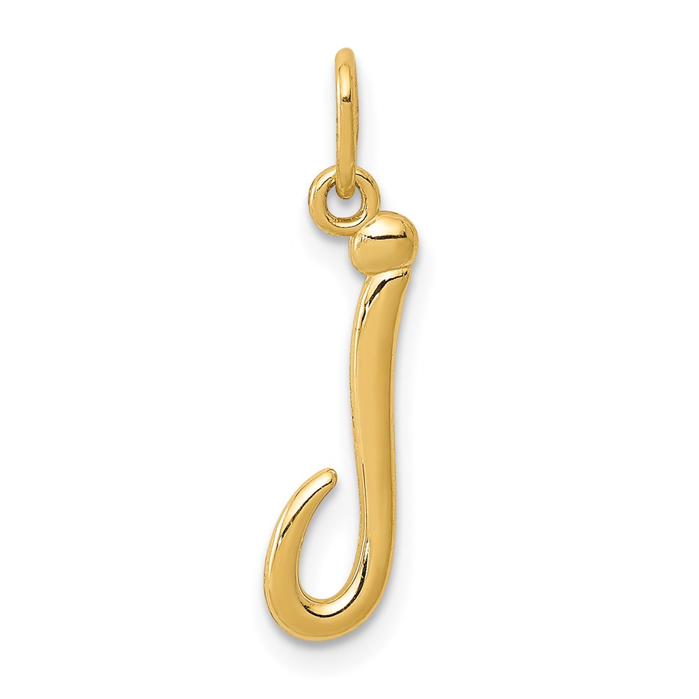 YC1060J.jpg 14k Yellow Gold Letter J Initial Charm - Image 1