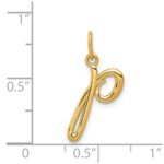 14k Yellow Gold Letter P  Initial Charm - Image 4