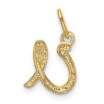 14k Yellow Gold Letter U Initial Charm - Image 3