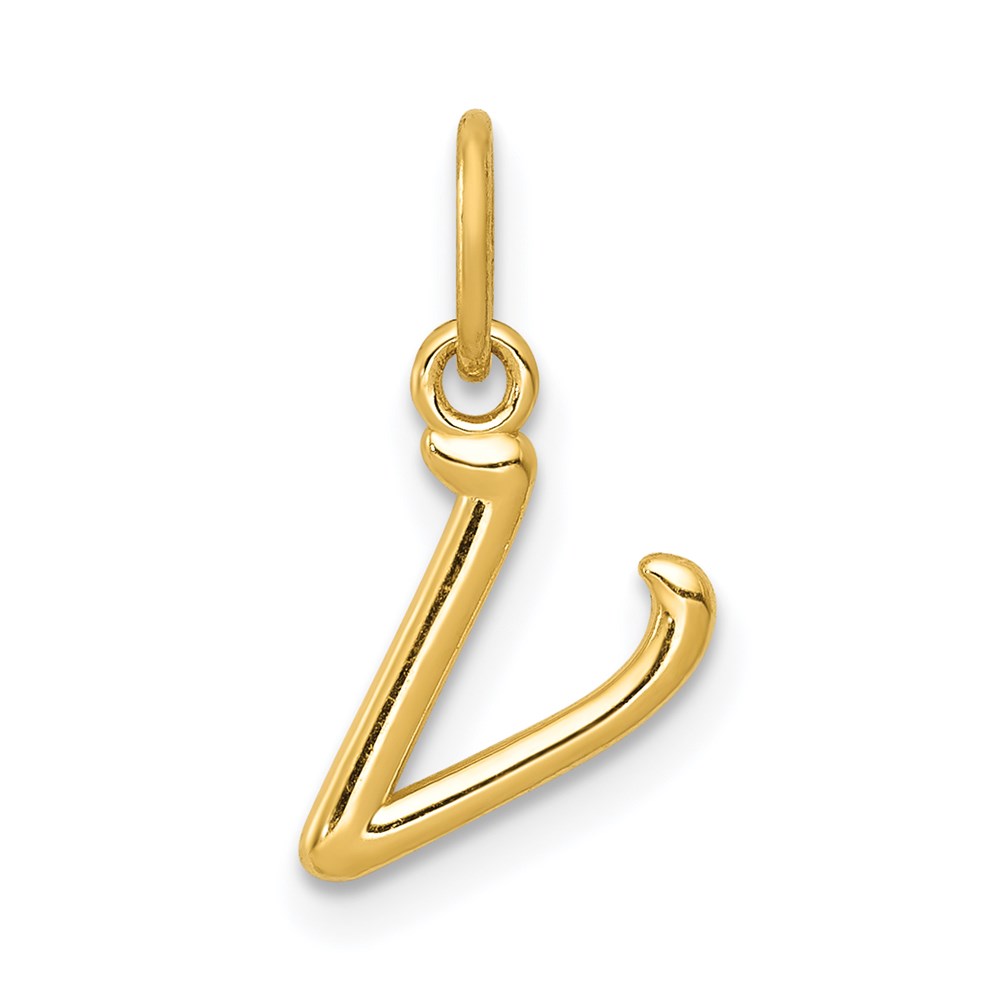 YC1060V.jpg 14k Yellow Gold Letter V Initial Charm - Image 1