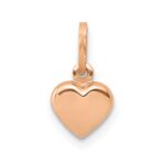 14K Rose Gold Polished 3-D Puffed Heart Charm