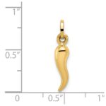 14k Hollow Italian Horn Charm - Image 3