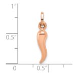 14k Rose Gold Hollow Italian Horn Charm - Image 3