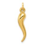 14k Hollow 3-D Italian Horn Charm