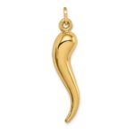 14k Hollow 3-D Italian Horn Charm