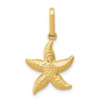 14k Textured Hollow Starfish Pendant