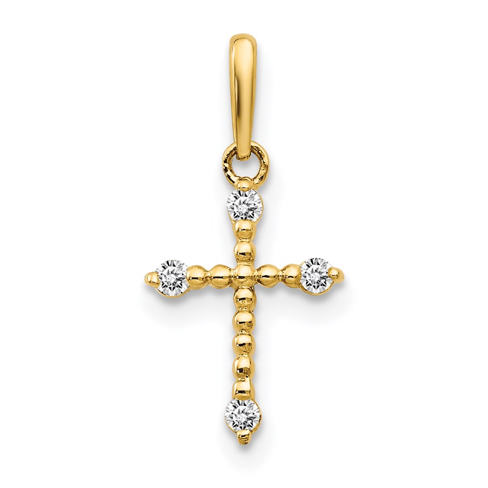 YC1117.jpg 14k CZ Children's Cross Pendant - Image 1
