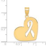 14k Heart with Cut-Out Awareness Ribbon Charm - Image 3