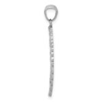 14K White Gold Polished and Textured Angel Wing Pendant - Image 2