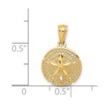 14k Gold Polished Filigree Sand Dollar Pendant - Image 3
