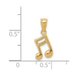 14k Gold Polished Music Note Pendant - Image 3