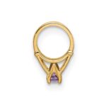 14K 3-D February Ring with Dark Purple CZ Charm - Image 2