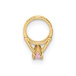 14K 3-D October Ring with Light Pink CZ Charm - Image 2