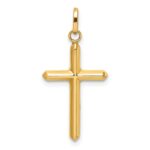 14k Polished Hollow Latin Cross Charm - Image 4