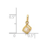14K 3-D Freshwater Cultured Pearl in Cube Pendant - Image 4
