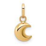 14k Polished Puffed Moon Charm