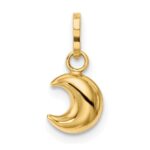 14k Polished Puffed Moon Charm - Image 3