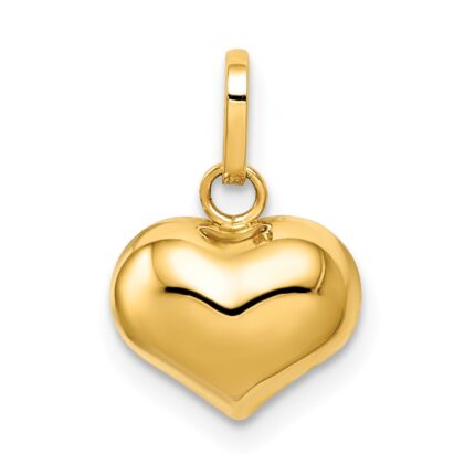14k Polished Puffed Heart Charm