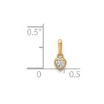 14K CZ Heart Dangle Pendant - Image 3