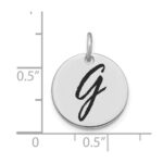 14kw Polished Black Enamel Letter G Initial Disk Charm - Image 3
