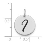 14kw Polished Black Enamel Letter I Initial Disk Charm - Image 2