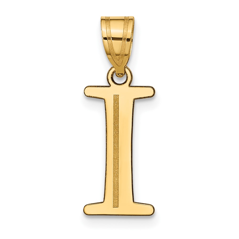 YC1437I.jpg 14k Polished Etched Letter I Initial Pendant - Image 1