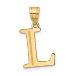 14k Polished Etched Letter L Initial Pendant
