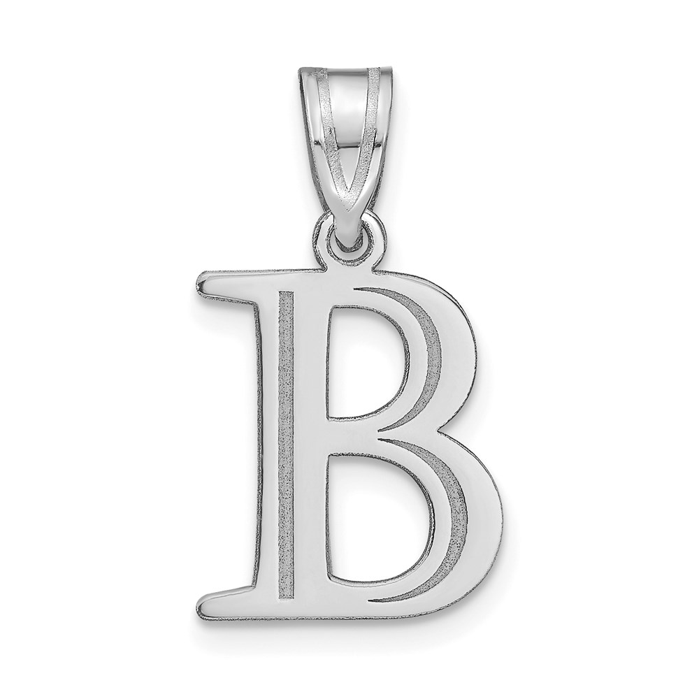 YC1437WB.jpg 14kw Polished Etched Letter B Initial Pendant - Image 1