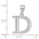14kw Polished Etched Letter D Initial Pendant - Image 2