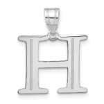 14kw Polished Etched Letter H Initial Pendant