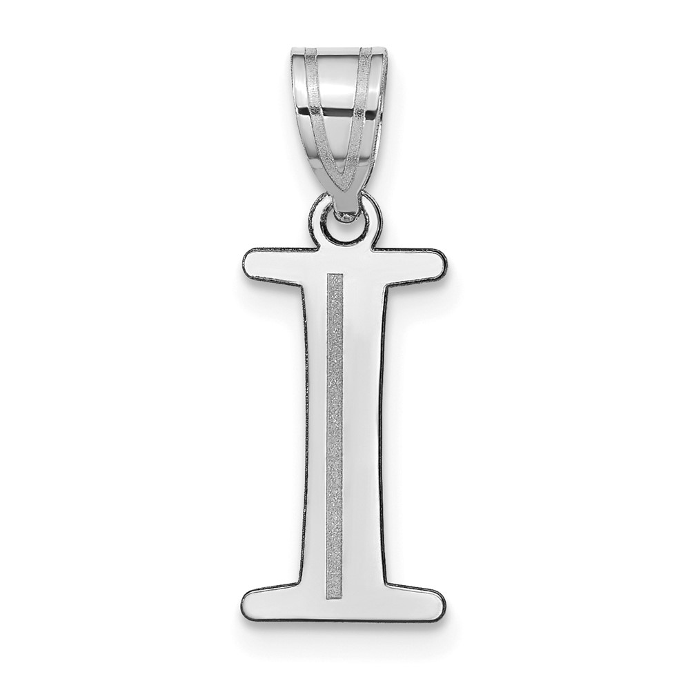 YC1437WI.jpg 14kw Polished Etched Letter I Initial Pendant - Image 1