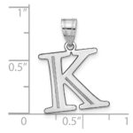 14kw Polished Etched Letter K Initial Pendant - Image 4