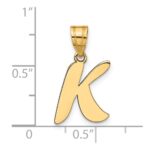14k Polished Script Letter K Initial Pendant - Image 4