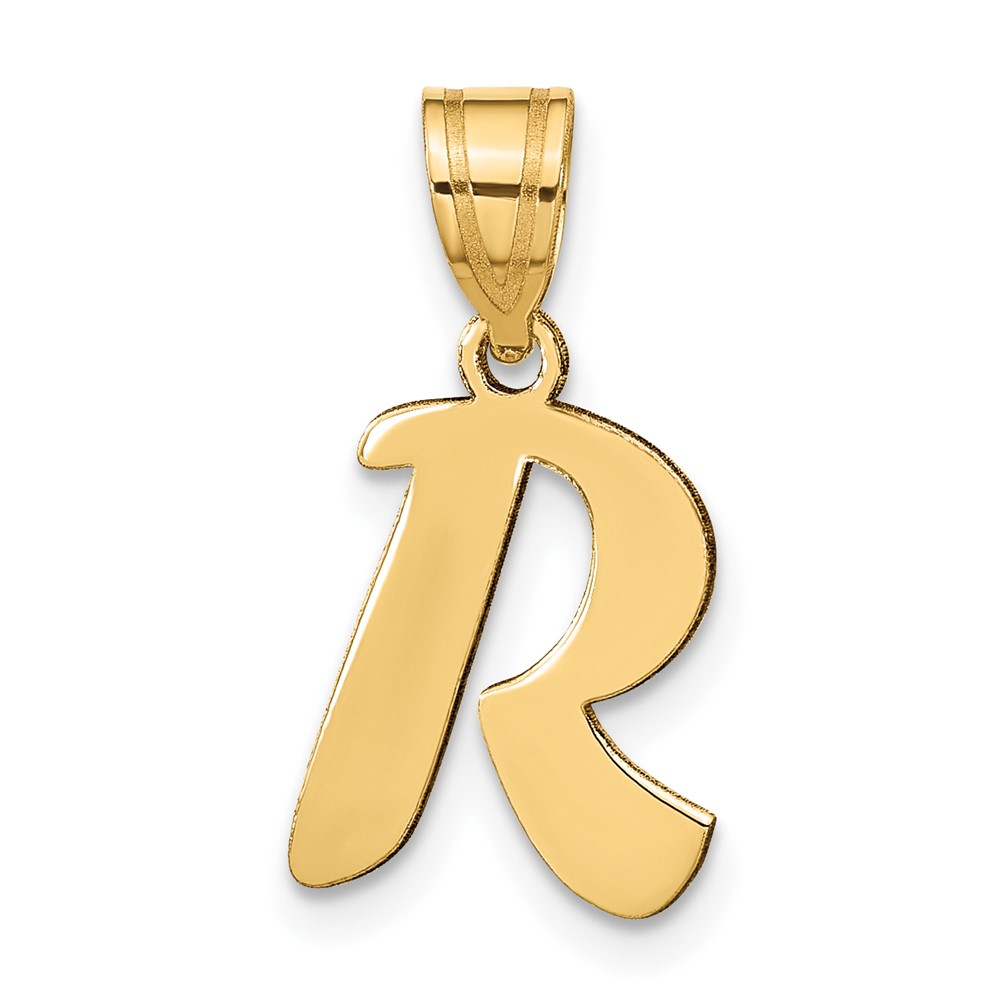 YC1438R.jpg 14k Polished Script Letter R Initial Pendant - Image 1