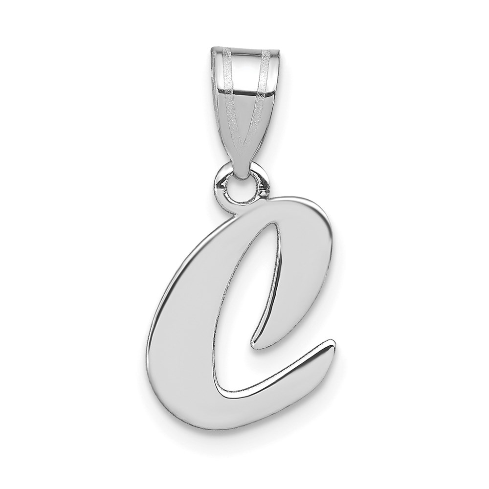 YC1438WC.jpg 14kw Polished Script Letter C Initial Pendant - Image 1