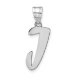 14kw Polished Script Letter J Initial Pendant