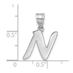 14kw Polished Script Letter N Initial Pendant - Image 4