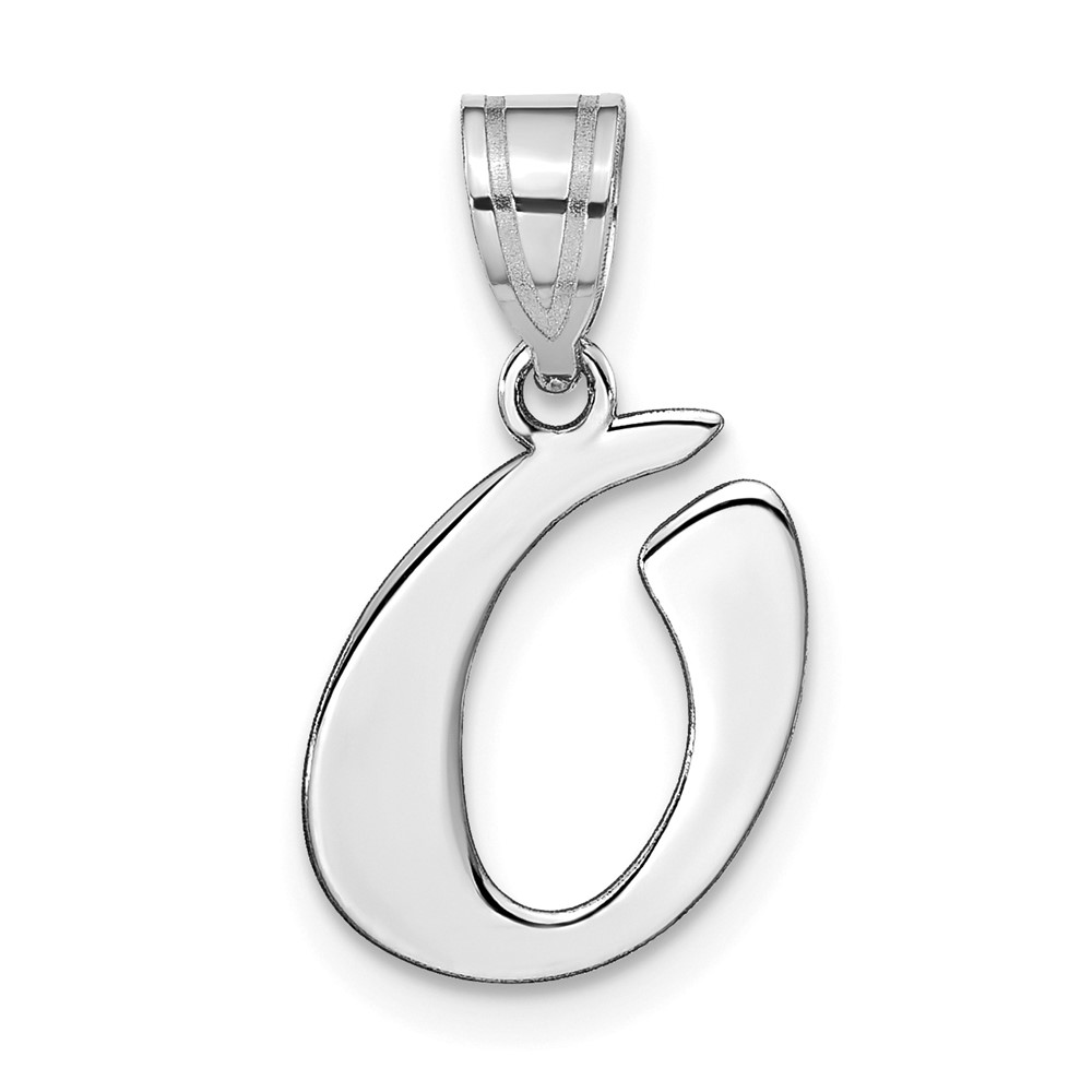 YC1438WO.jpg 14kw Polished Script Letter O Initial Pendant - Image 1