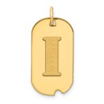 14k Polished Letter I Initial Dog Tag Pendant