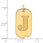 14k Polished Letter J Initial Dog Tag Pendant - Image 2