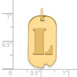 14k Polished Letter L Initial Dog Tag Pendant - Image 2
