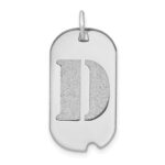 14kw Polished Letter D Initial Dog Tag Pendant