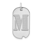 14kw Polished Letter M Initial Dog Tag Pendant