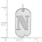 14kw Polished Letter N Initial Dog Tag Pendant - Image 2