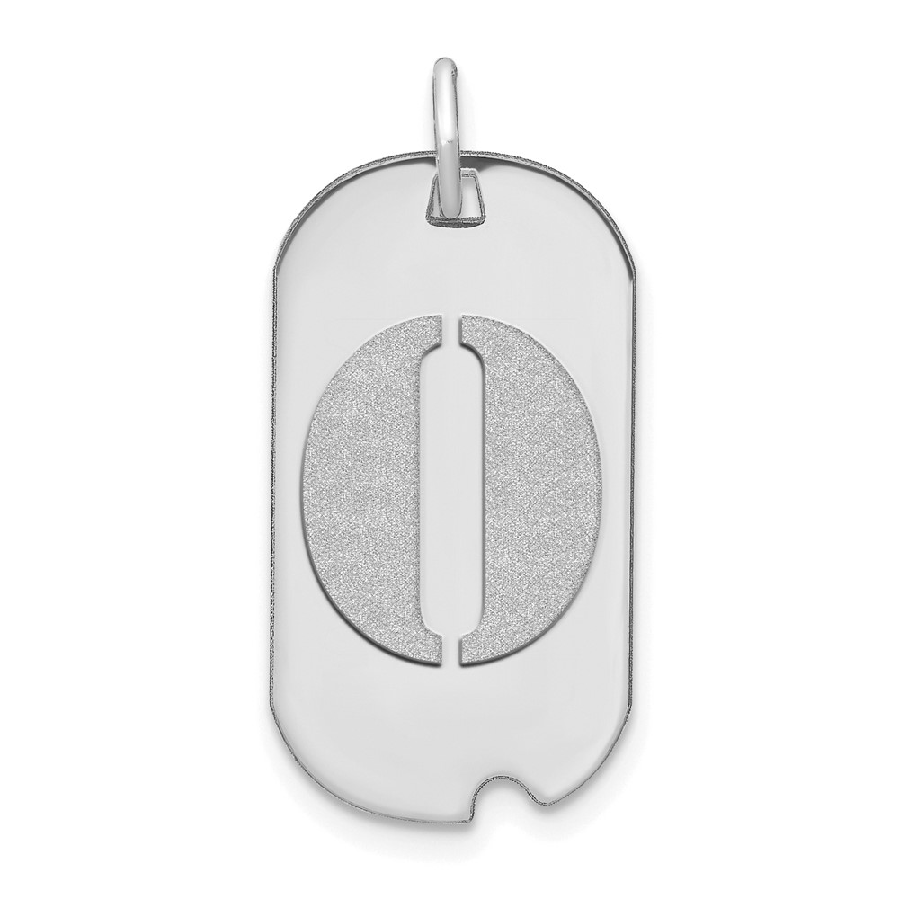 YC1439WO.jpg 14kw Polished Letter O Initial Dog Tag Pendant - Image 1